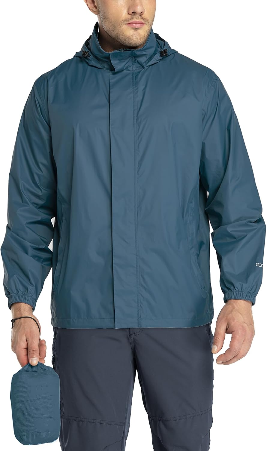 33,000ft Men's Packable Rain Jacket Lightweight Waterproof Golf Raincoat