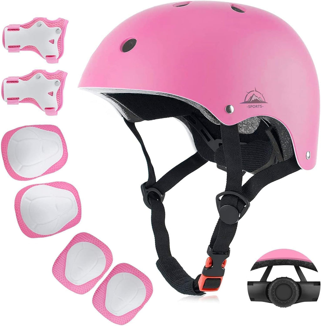 Kids Bike Helmet Set, CPSC Certified with Knee Pads Elbow Pads Wrist Guards,Adjustable Helmet for Ages 3-5-8-15 Toddler Kids&Youth,Bicycle Skateboarding…
