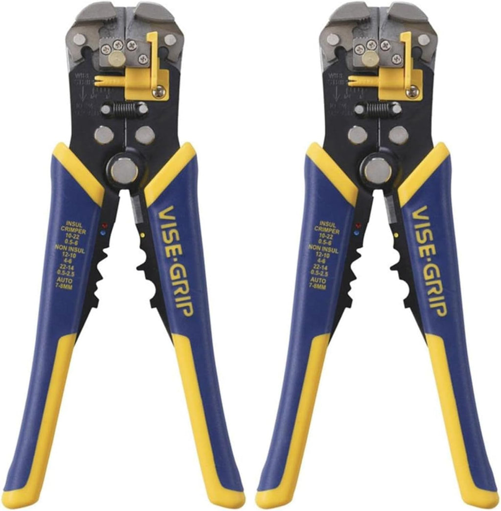 IRWIN Vise-Grip Wire Stripper, 2 Inch Jaw, Cuts 10-24 AWG, ProTouch for Comfort, Blue (2078300)