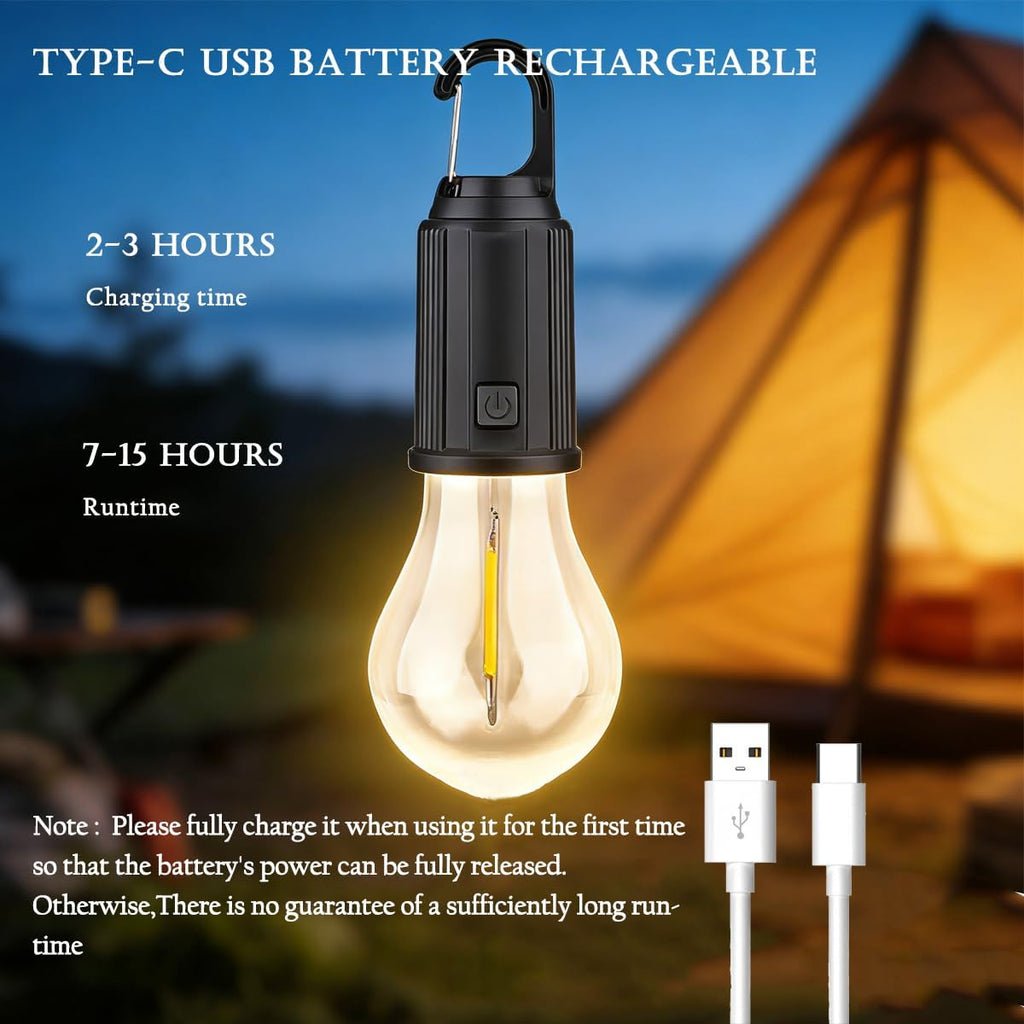 5 Pack Camping Lights with Remote Control Timer Function Tent Lamp Hanging Outdoor Camp Rechargeable Bulb Portable Lantern with Clip Hook 3 Lighting Modes for Hiking Backpacking Warm Light