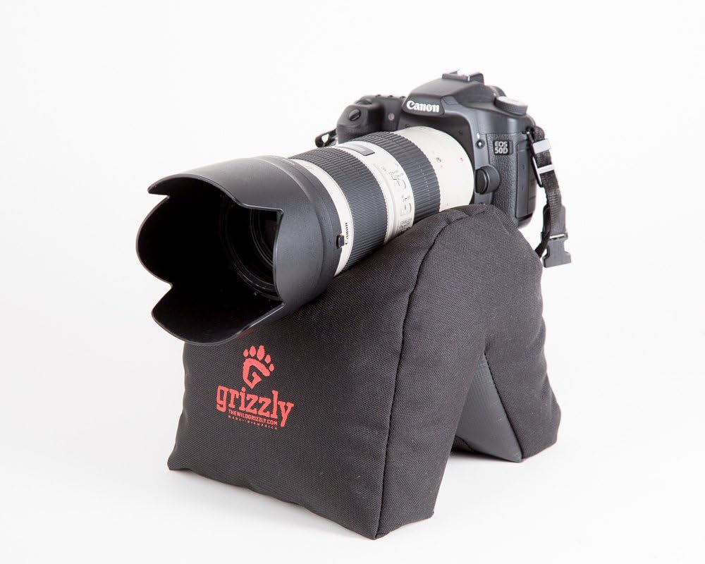 Grizzly Camera Bean Bag Large Black, Photography, Video, Camera Support, Camera Sandbag, Spotting Scope Support, Safari Equipment, Photography Tours. Bag sold empty