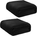2 Pcs Flannel Fleece Throw Blanket for Bed Couch Large Soft Blanket Lightweight Throw for Sofa,Couch,Travel,Camping,(Black,50x60 Inch)
