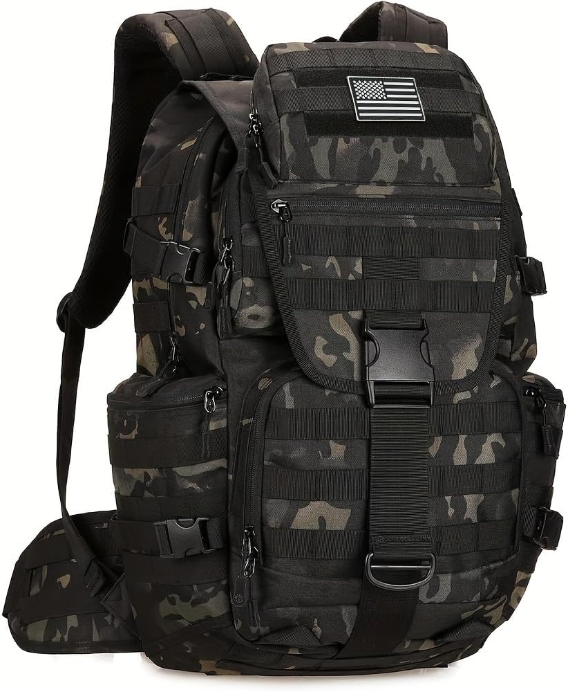 100L Camping Hiking Backpack,Molle military Tactical rucksack backpack,Waterproof Lightweight Hiking Backpack (Maple Leaf)