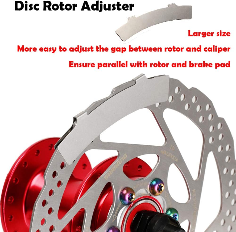 Farbetter Bike Disc Brake Kit, Including Front and Rear Caliper, 160mm Rotor, Mechanic Tool-Free Pad Adjuster for Mountain Bike, Road Cycling, Fixed Gear Bike, MTB, BMX (Red)