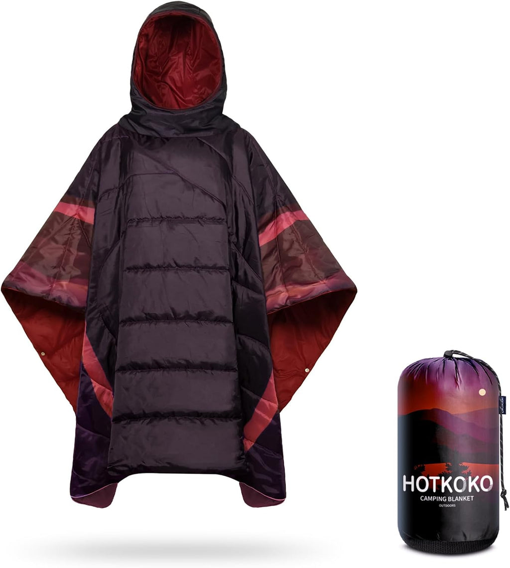 Poncho Blanket Outdoor Wearable Camping Blanket Hoodie Waterproof