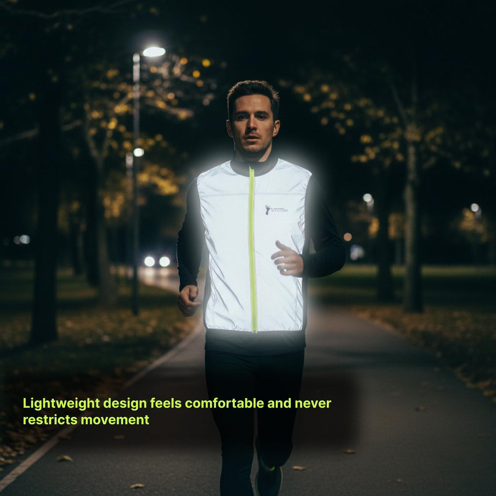 ReflecToes Reflective Bike Vest for Night Visibility – Hi Vis Running & Cycling Gilet – Lightweight, Breathable Outer Layer