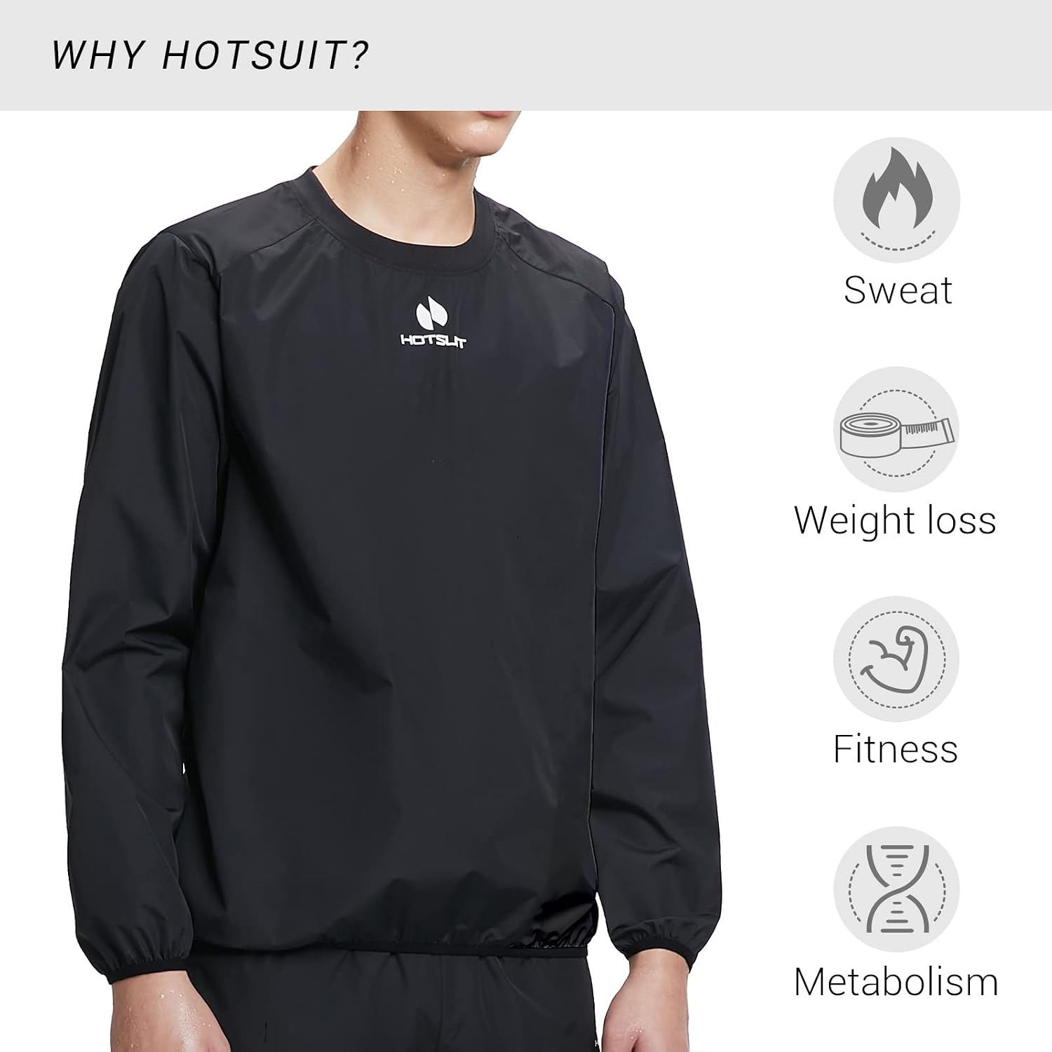 HOTSUIT Men Sauna Suit Sweat Suits Durable Gym Exercise Workout Jacket