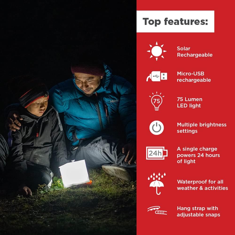 LuminAID Nova Inflatable Solar LED Lantern for Camping, Hiking & Travel | 75 Lumens, Waterproof, Camping, Hiking & Travel, Emergency Light for Power Outages, Hurricane, Survival Kits