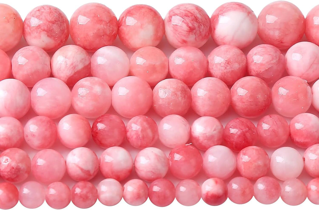 10MM 38PCS Pink Persian Jade Spacer Loose Beads for Jewelry Making DIY Bracelet Necklace
