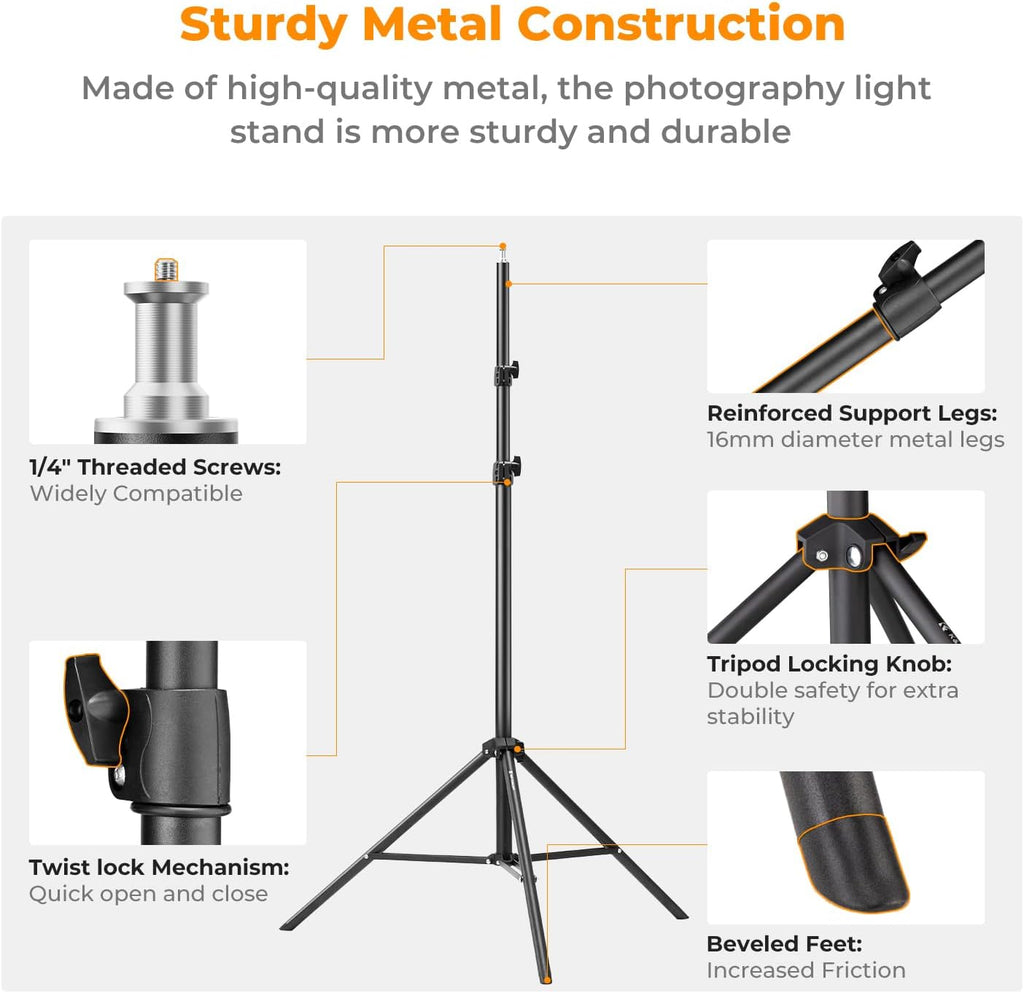 K&F CONCEPT Light Stand for Photography, 9.1ft/2.8M Extendable Tripod