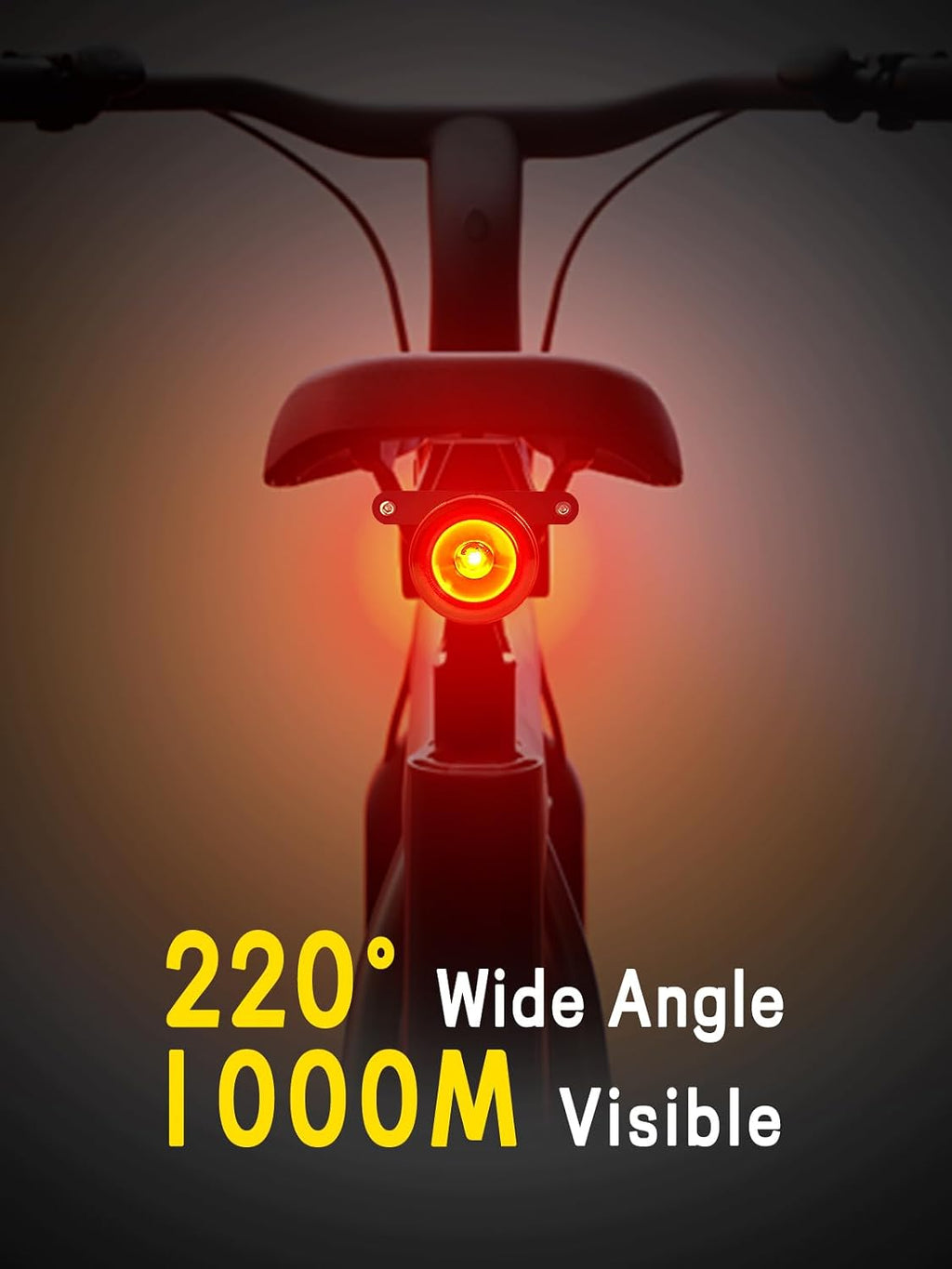 Variable Brightness Bike Tail Light with Dual-Button Control