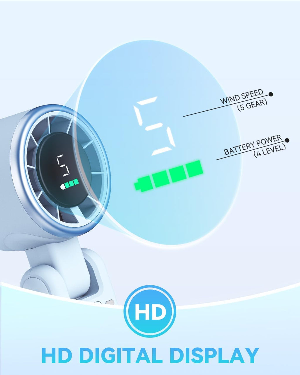 PlayHot Portable Handheld Turbo Fan, Travel Essentials, Gifts for Women/Men