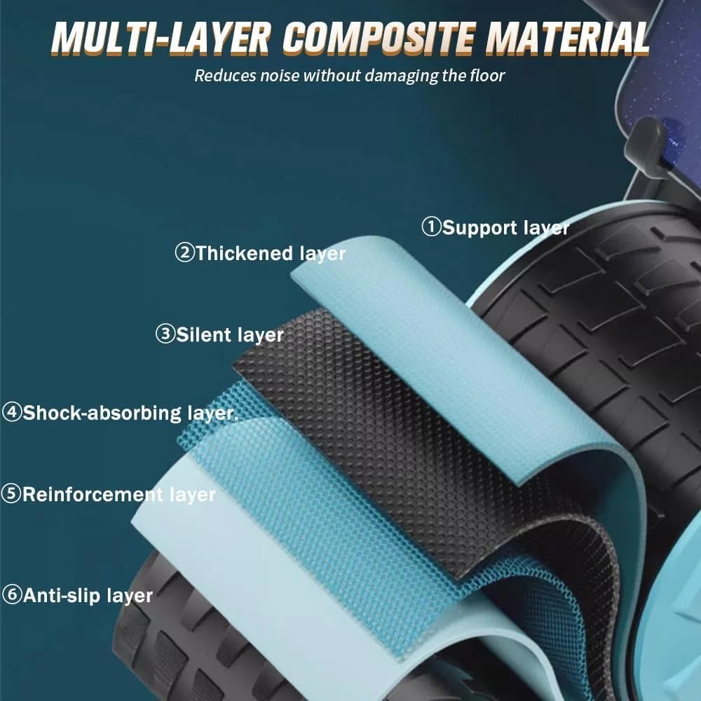 Elbow Support Ab Roller Wheel with Knee Mat & Timer
