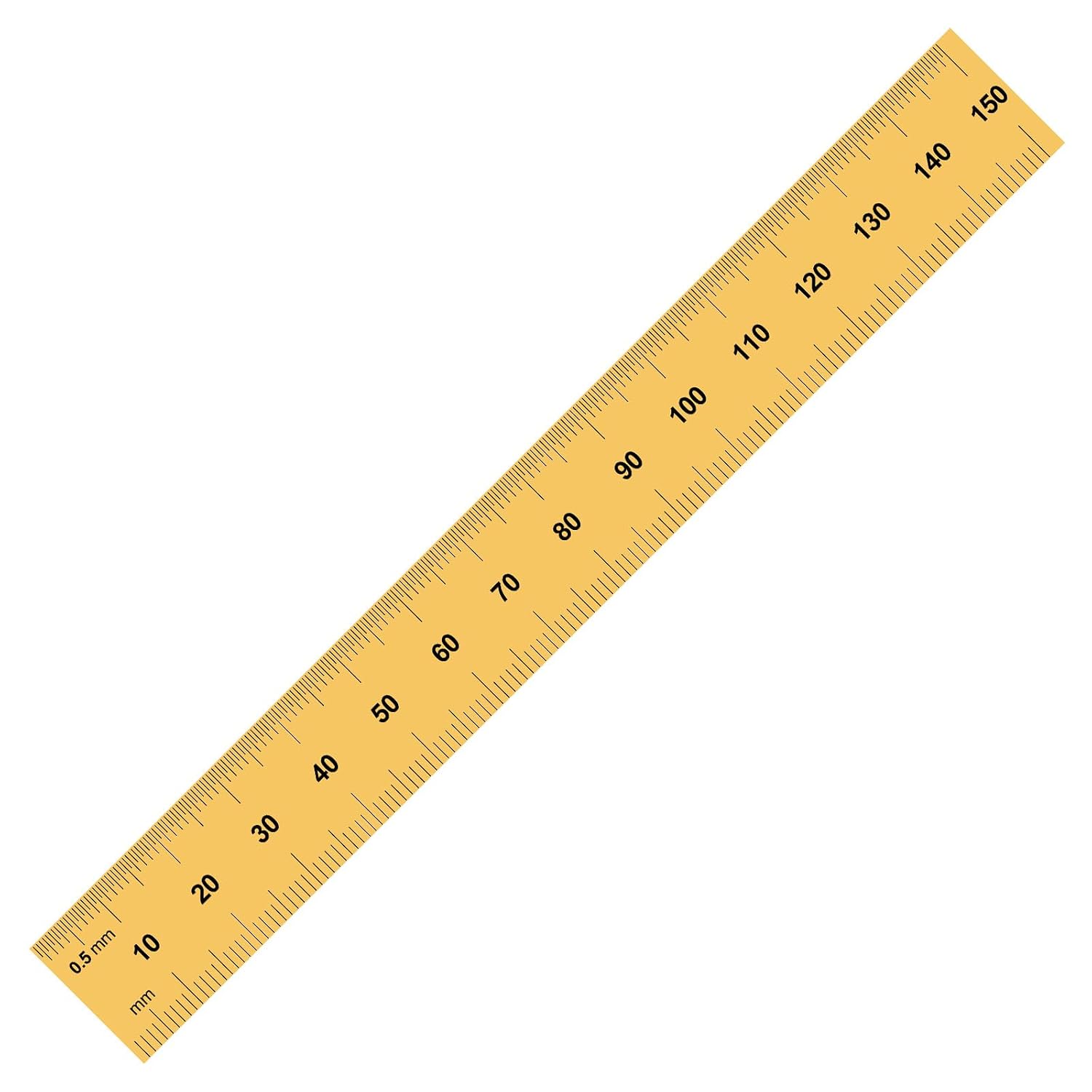 PEC Tools 6"/150mm TiN Coated Metal Ruler, Rigid, English & Metric