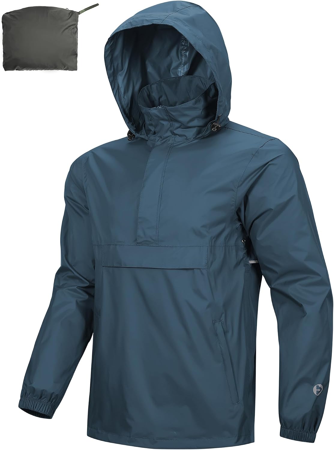 Outdoor Ventures Men's Rain Jacket Waterproof Lightweight Packable Pullover