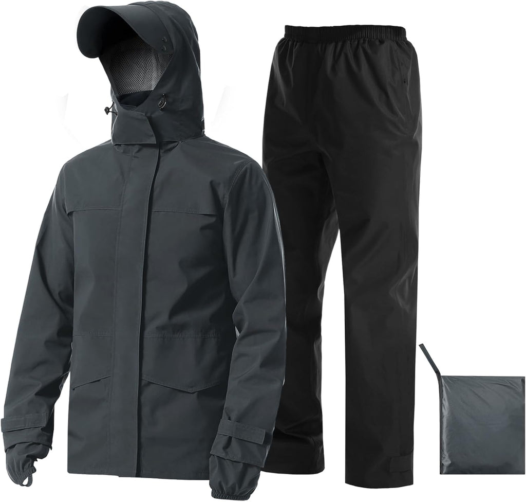 iCreek Rain Suit Waterproof Breathable Lightweight 2-Piece Rain Gear Unisex