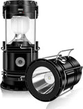 DIBMS 2-Pack Solar Camping Lantern, Collapsible Flashlight Emergency Lights
