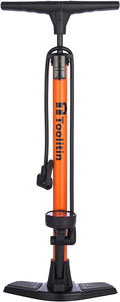 TOOLITIN Floor Bike Pump with Gauge,High Pressure,Bicycle Pump Compatible with Presta and Schrader Valve,Bike Tire Pump for Road Bike,MTB,Hybrid,Balls