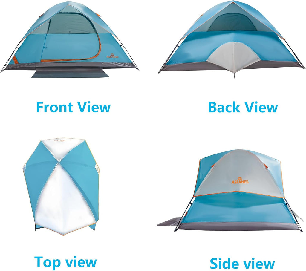ASFANES Tents for Camping 2/4/6 Person Camping Dome Tent, Waterproof,Spacious, Lightweight Portable Backpacking Tent for Outdoor Camping/Hiking