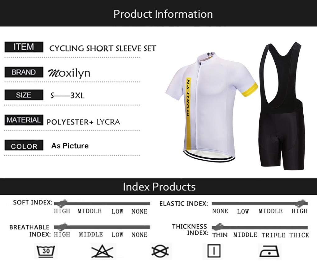 Men's Quick-Dry Cycling Jersey Set Road Bike Bicycle Shirt + Bib Shorts with 9D Gel Pad MTB Riding Clothing Kit