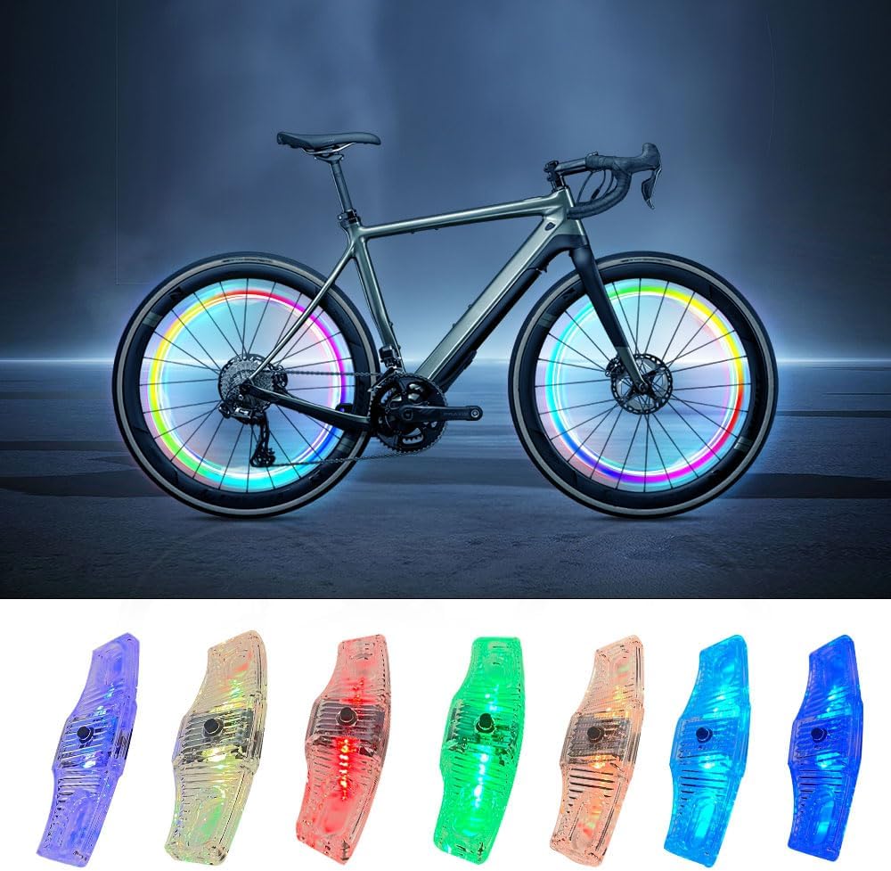 Rechargeable LED Bike Wheel Spoke Lights, 2 Pack, Waterproof