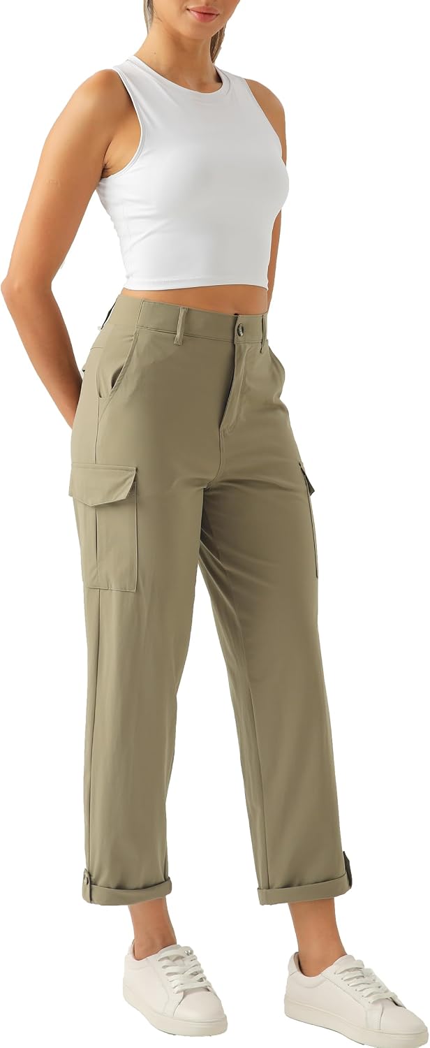 Women's Lightweight Hiking Work Cargo Pants with 5 Pockets Outdoor