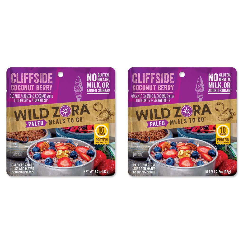 Wild Zora Paleo Freeze Dried Meals for Backpacking & Camping - Healthy Gluten Free & Grain Free Camping Meals/Backpacking Food + No Added Sugar - Great for Travel (Palisade Pineapple Mango 2-pack)