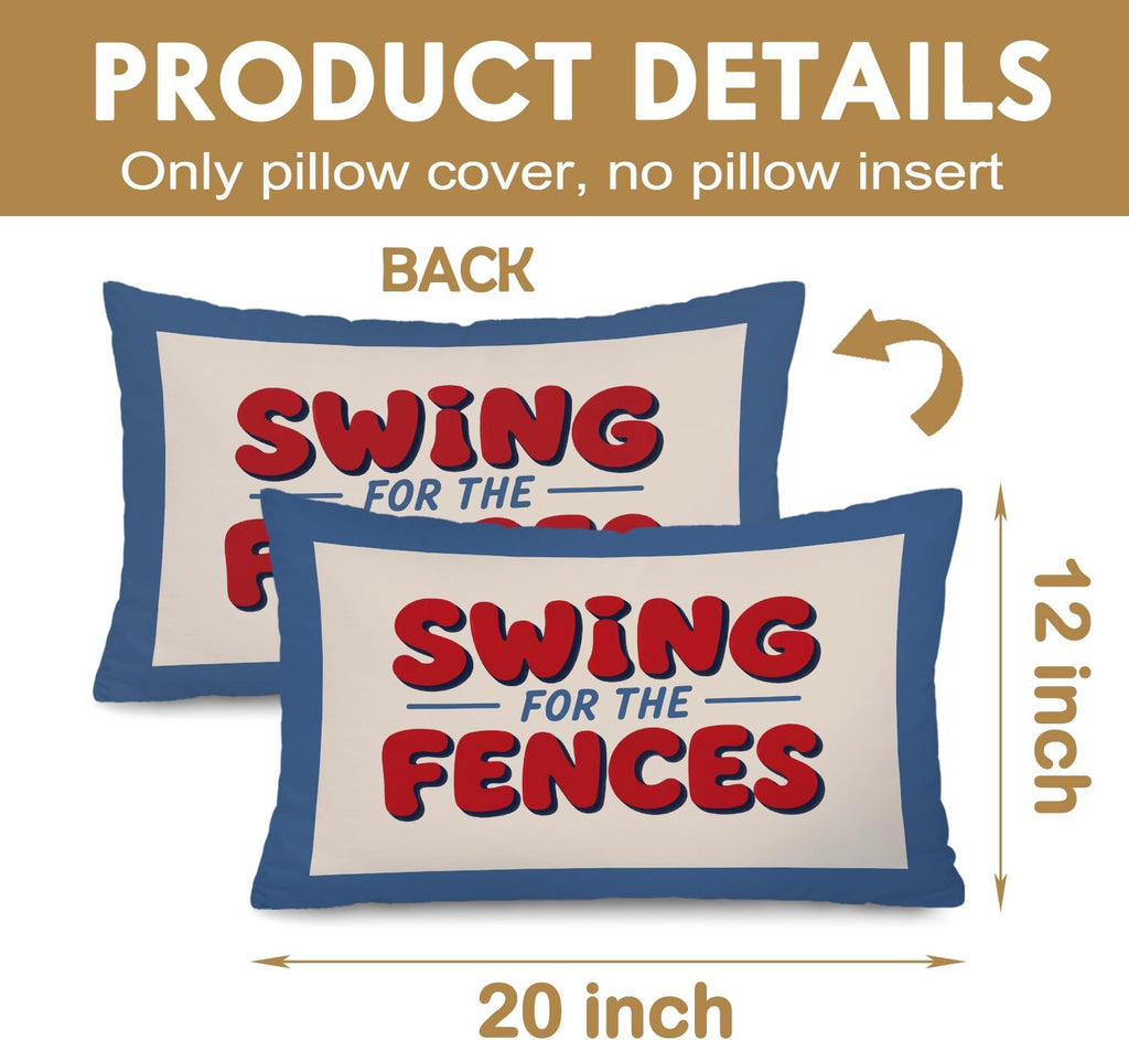 Baseball Room Decor for Boys，Baseball 12x20 Pillow Cover,