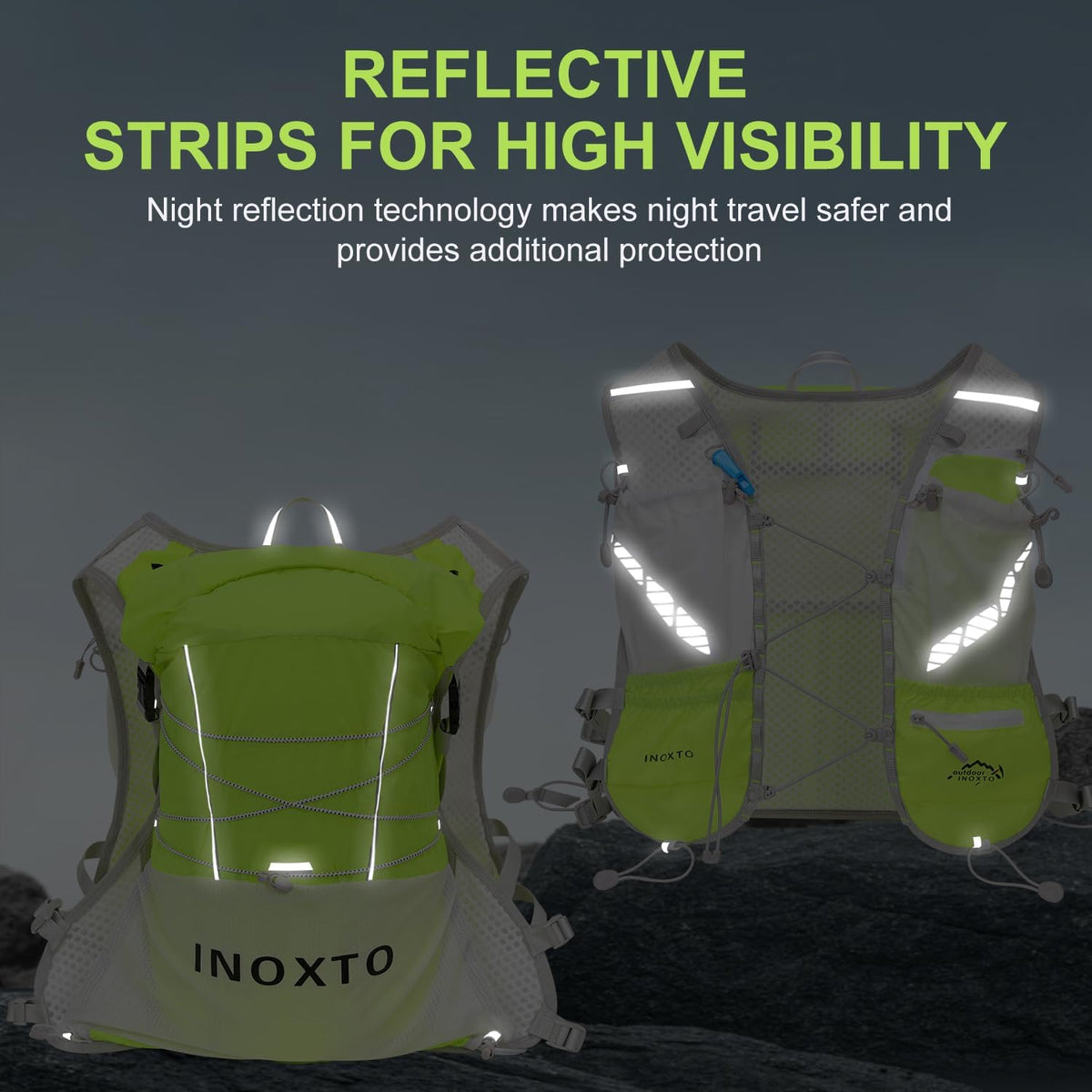 IX INOXTO Running Vest Hydration Backpack, Lightweight Running Backpack Hydration Pack with 1.6L Water Bladder Daypack for Trail Running Hiking Cycling Race Marathon for Women Men