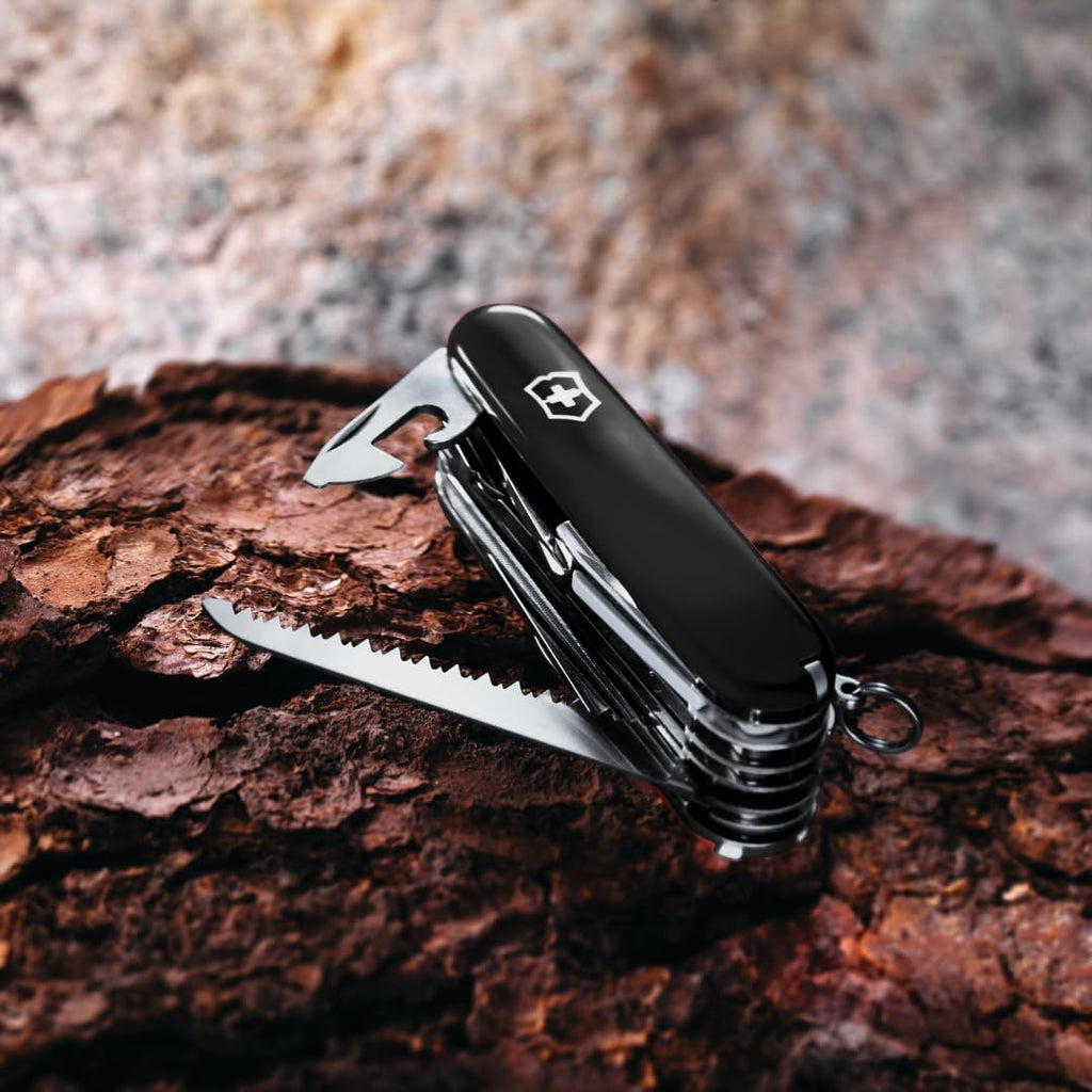 Victorinox Swiss Army Swiss Champ Pocket Knife (Black), 91mm