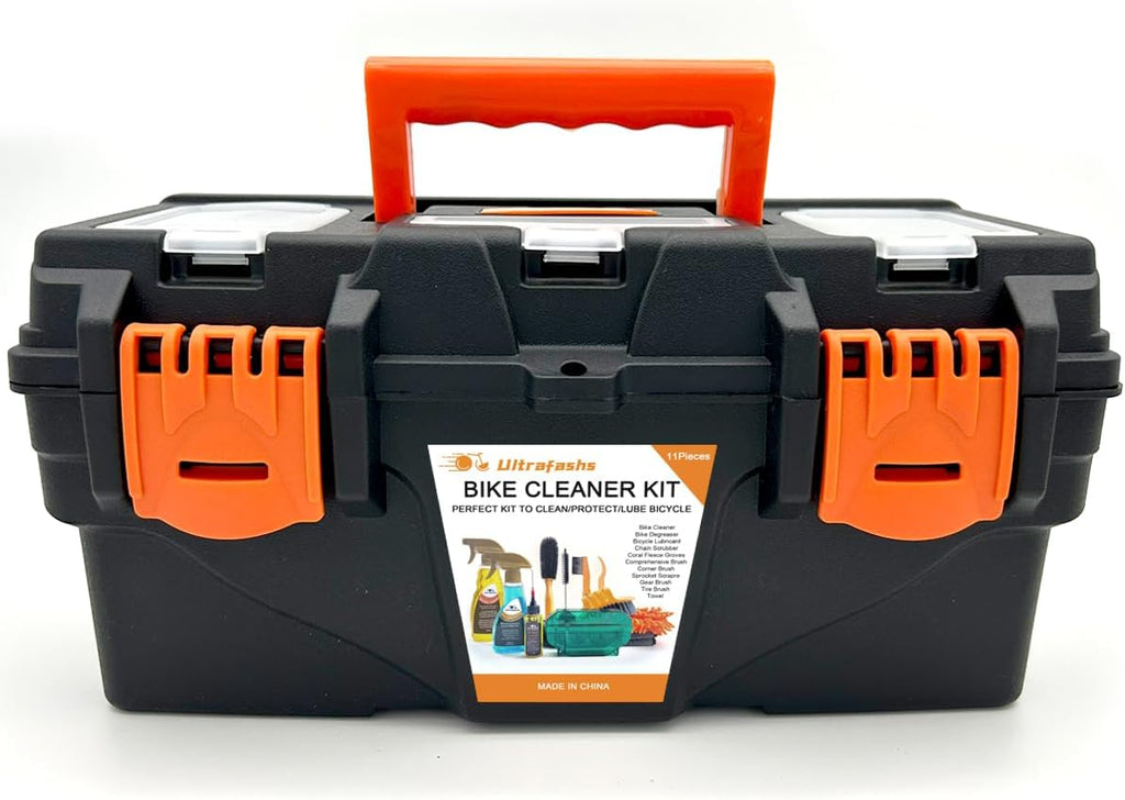 Bike Cleaning Kit - Complete Bicycle Maintenance Set with Degreaser, Lubricant, Chain Scrubber & Brushes for Mountain, Road, MTB, E-bikes