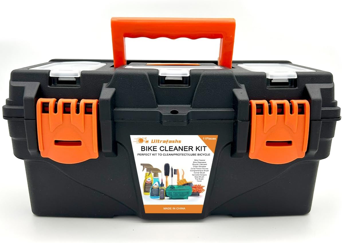 Bike Cleaning Kit - Complete Bicycle Maintenance Set with Degreaser, Lubricant, Chain Scrubber & Brushes for Mountain, Road, MTB, E-bikes
