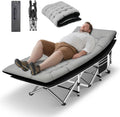 HABUTWAY Camping Cots for Adults, 600lbs Capacity, Folding Camping Cot with Mattress, Sleeping Cots for Adults with Carry Bags for Travel,Beach,Patio,Home Office,Nap Time