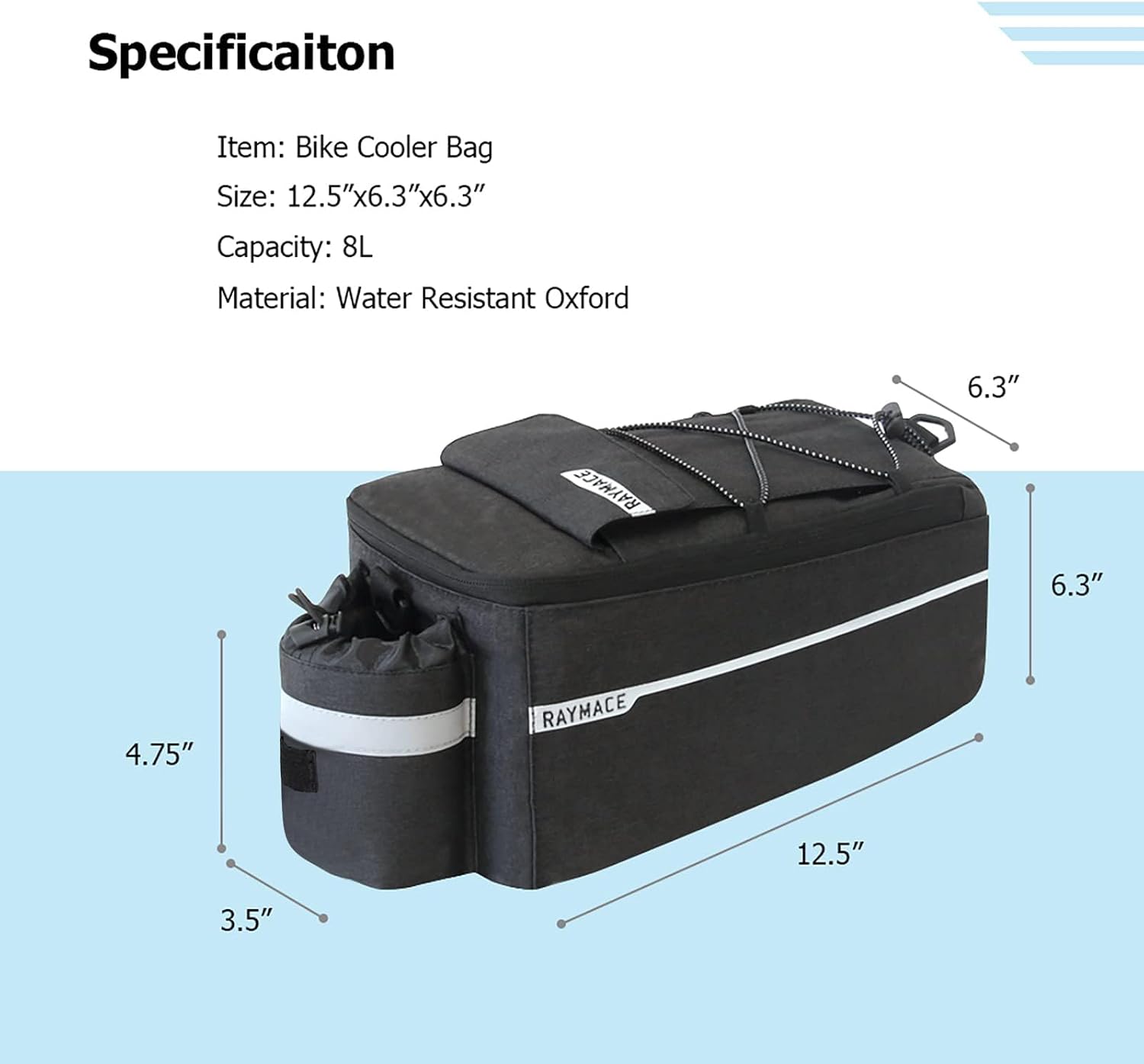 RAYMACE Bike Rear Rack Bag, Bike Trunk Cooler Bag