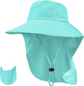 Rosoz Sun Hat for Men Women with Neck Flap& Removable Face Cover Wide Brim
