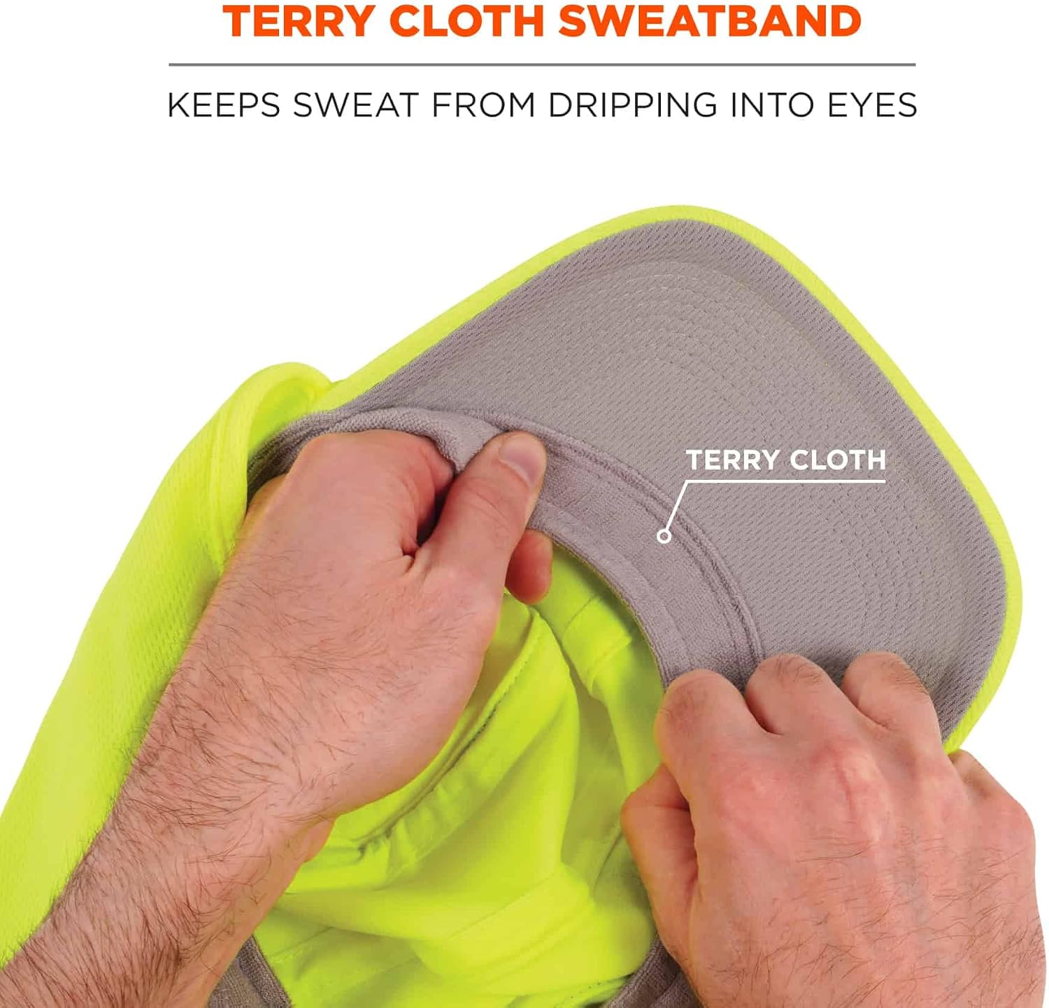 Ergodyne Chill Its 6650 Baseball Cap, Hat with Neck Shade, Sweat Wicking, High Visibility ,UPF 50+ protection, Lime