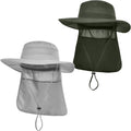 Men&Women Foldable Outdoor Sun Hat with Packable Neck Flap, UV Sun Protection Wide Brim Safari Cap