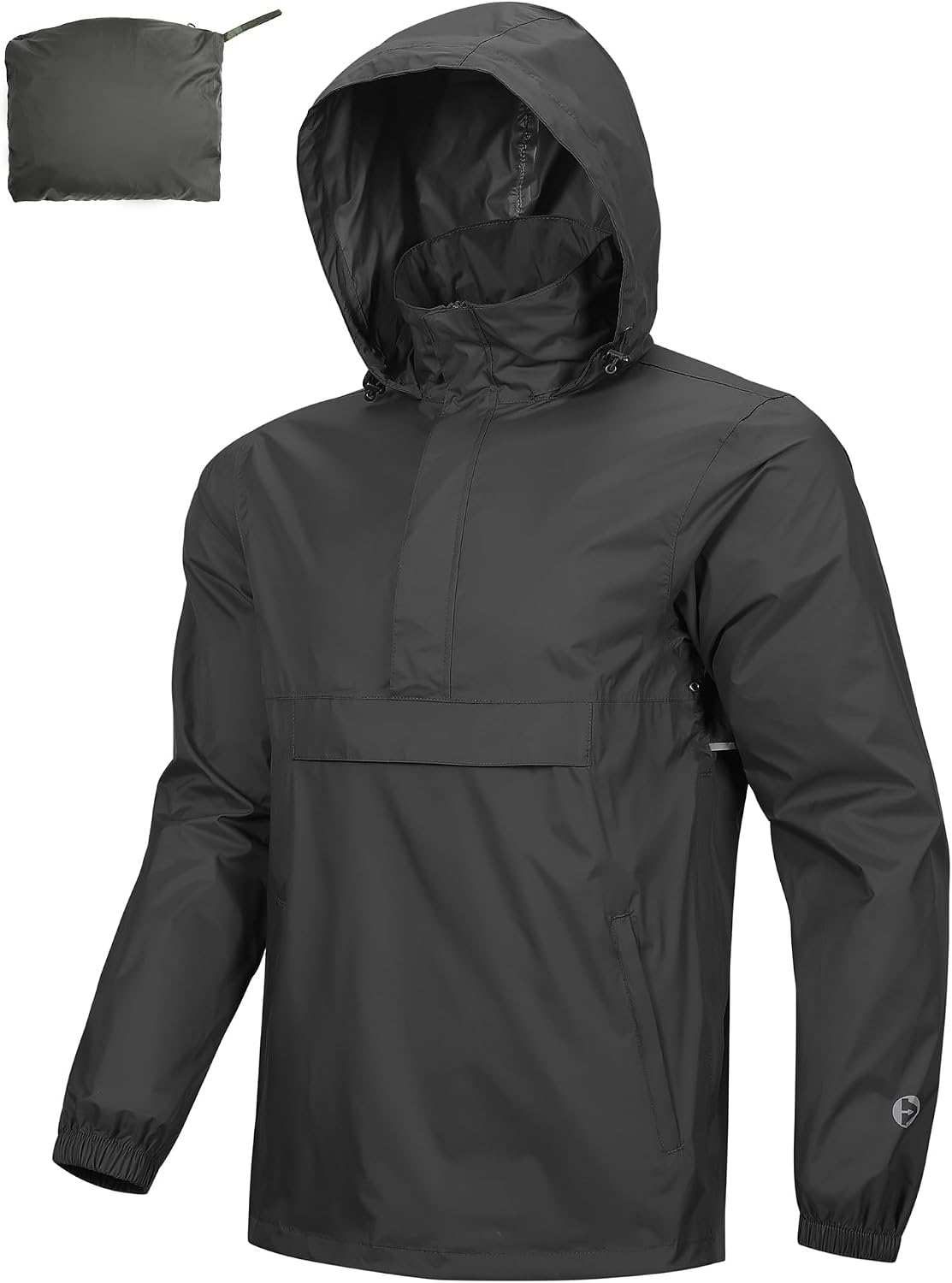 Outdoor Ventures Men's Rain Jacket Waterproof Lightweight Packable Pullover