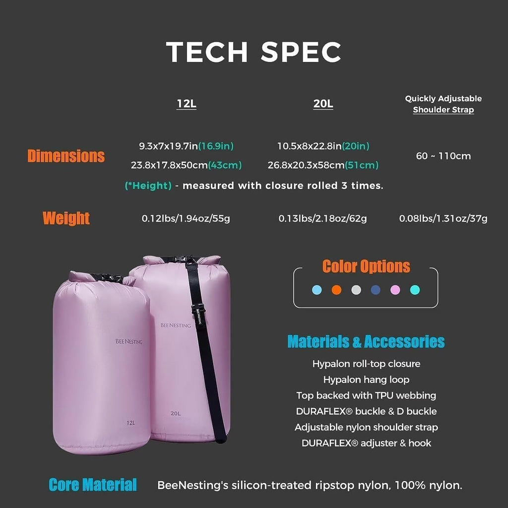 Bee Nesting Waterproof Dry Bag Lightweight Dry Sack Marine Dry Bags Suitable for swimming,kayaking,rafting boating, surfing, outdoor travel, mountaineering,hiking