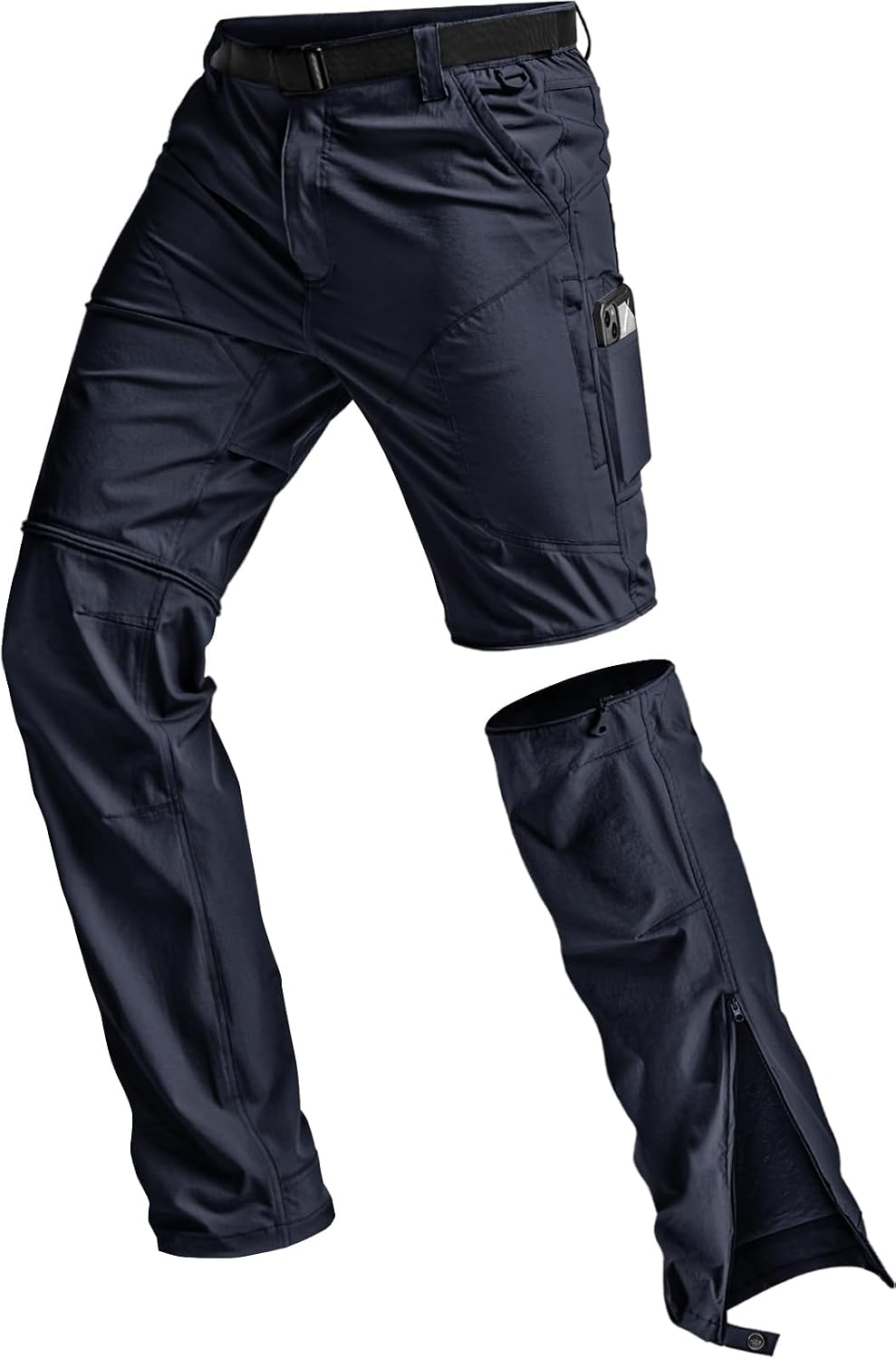 CQR Men's Convertible Cargo Tactical Pants, Water Resistant Outdoor Hiking Pants, Zip Off Lightweight Stretch Work Pants