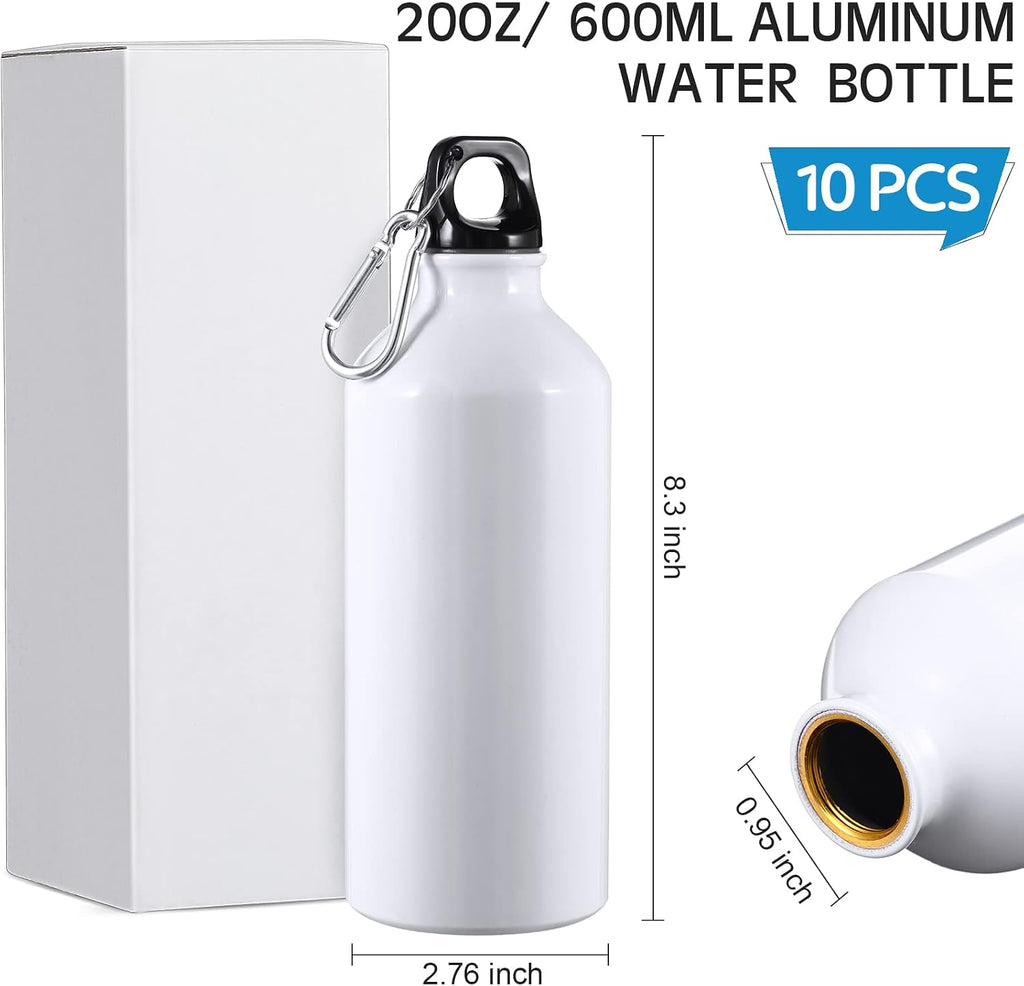 CHENGU 16 Pack Aluminum Water Bottles, 20 oz, Sports Water Bottles, White