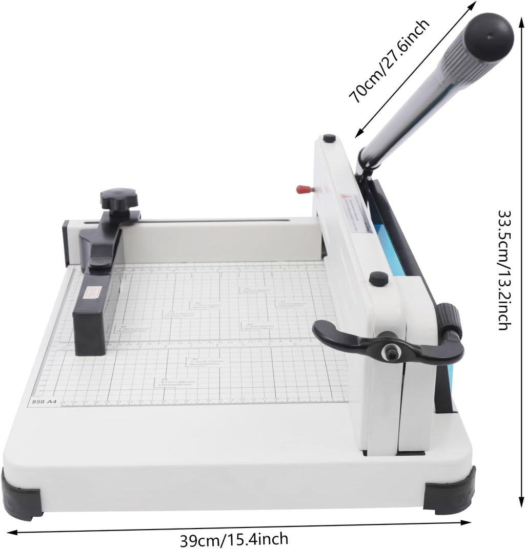 12" Guillotine Paper Cutter Heavy Duty Paper Cutter with Safety Lock Precision Paper Trimmers for 400 Sheets A4 B4 A5 B6 B7 Papers Slicer for Office School