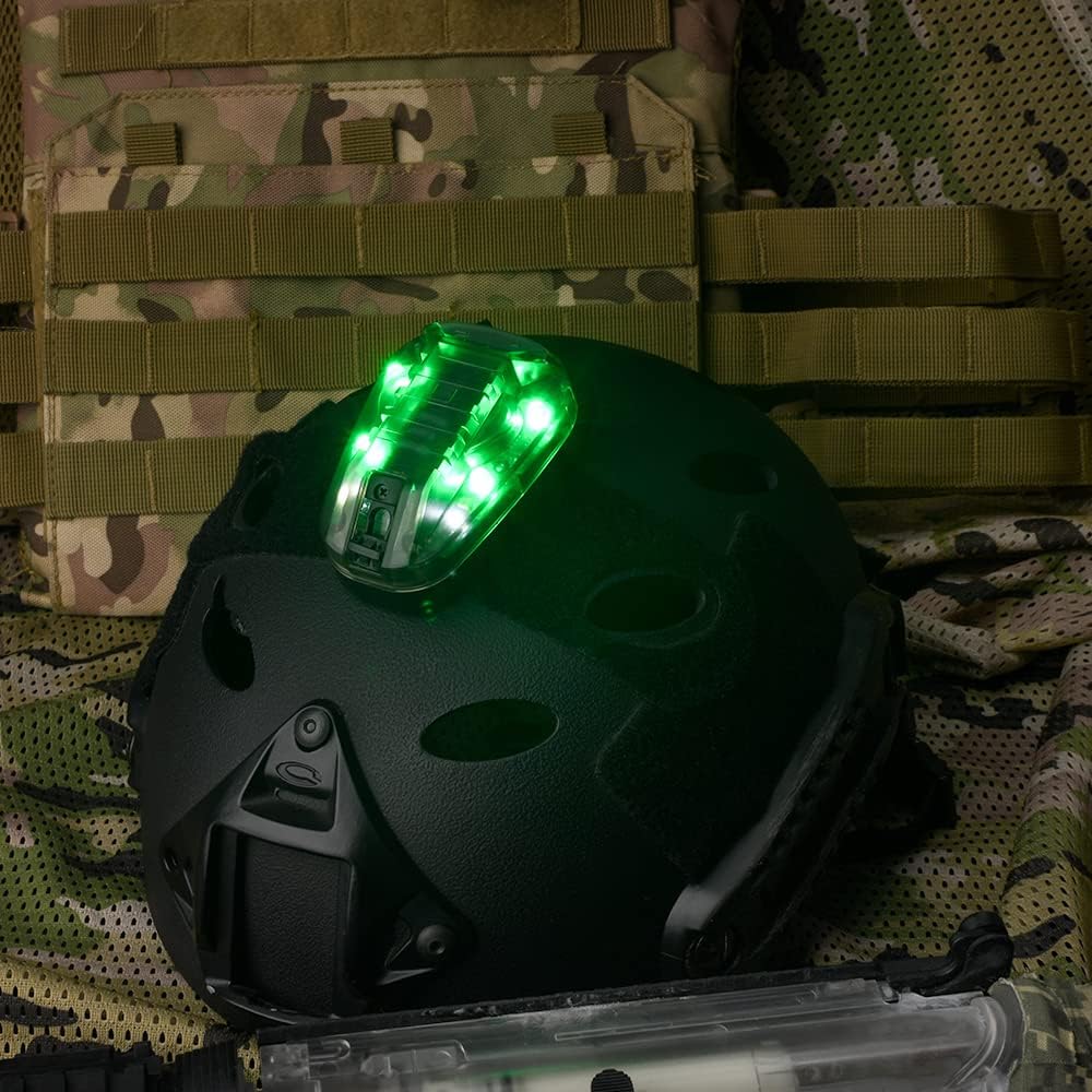NOBUHIRO 4 Modes Tactical Helmet Light with Visible LED+IR Constant/Strobe