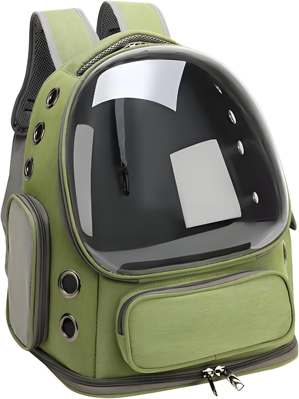 Cat Bubble Backpack,Breathable Cat Backpack Carrier Large Space Pet Travel Carrier for Kitty Small Dogs up to 15lbs,Transparent Cat Carrier for Hiking Camping Outdoor Travel (Green)