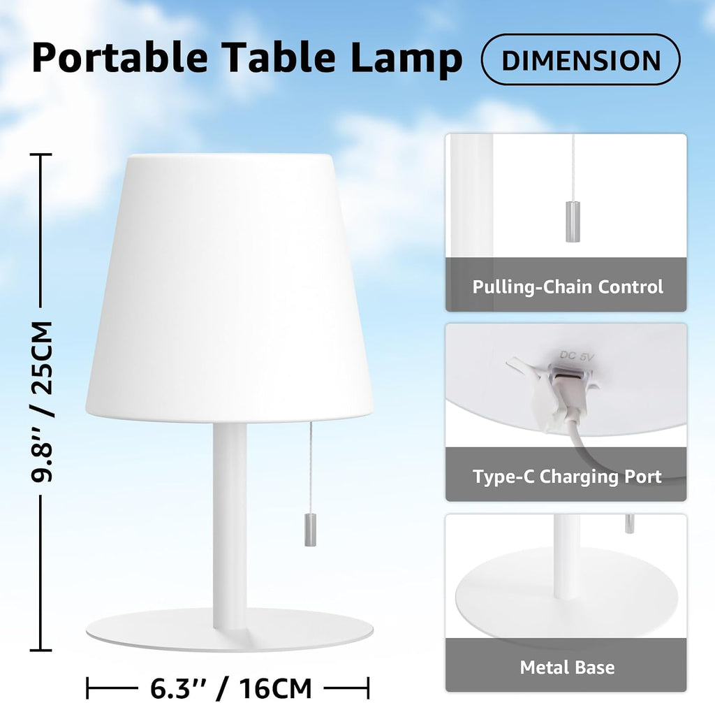 uuffoo Shower Lamp Rechargeable Cordless Light Waterproof for Bathroom Spa