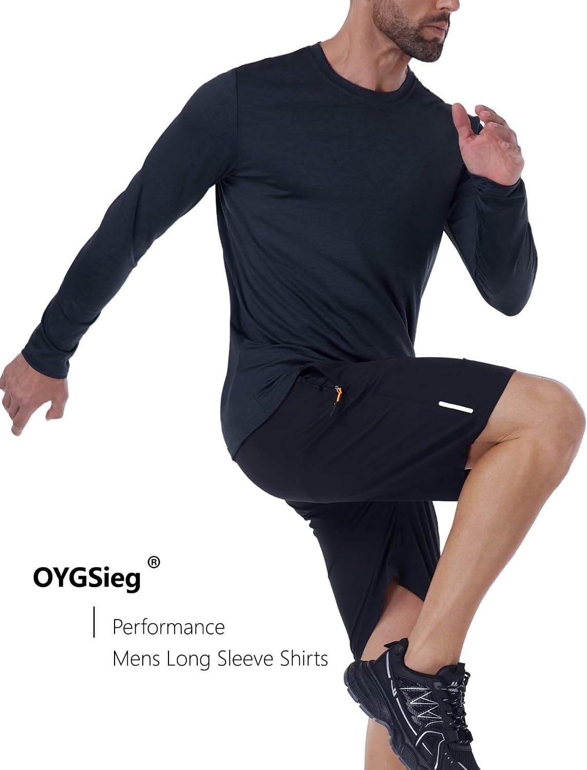 OYGSieg 6/7 Pack Men's Quick Dry Long Sleeve UPF50+ Sun Shirts
