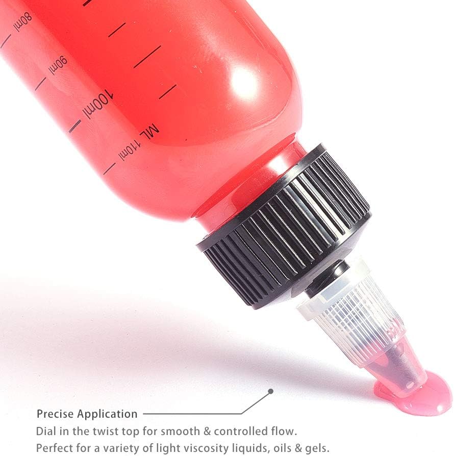 BENECREAT 12 Pack 110ml Transparent Plastic Dispensing Bottle with Twist Cap and Graduated Measurement for Liquids, Inks, Oils, Arts and Crafts