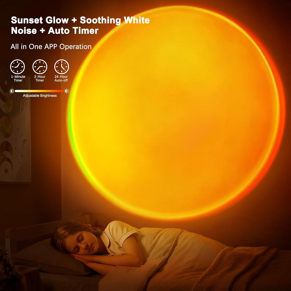 Sunset Lamp, Sun Light Projector for Aesthetic Room Decor,RGB Color Changing Night Light Mood Lighting for Bedroom,Gifts for Girl Kid Adults, 360°Rotation LED Light for Party TikTok Live Photography