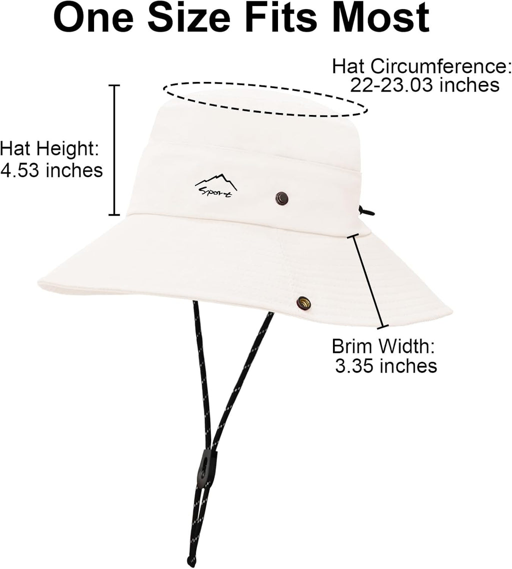 Sun Hats for Women Bucket Hat UV Protection Fishing Hat Wide Brim Safari Hats 2 in 1 Zip-Off Sun Visor Hats UPF 50+