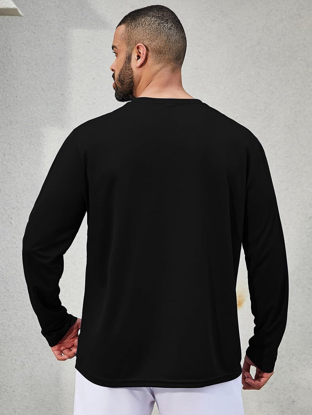 Facitisu Men Long Sleeve T Shirts Pack Quick Dry Athletic Running Activewear Workout Performance Tee Shirts